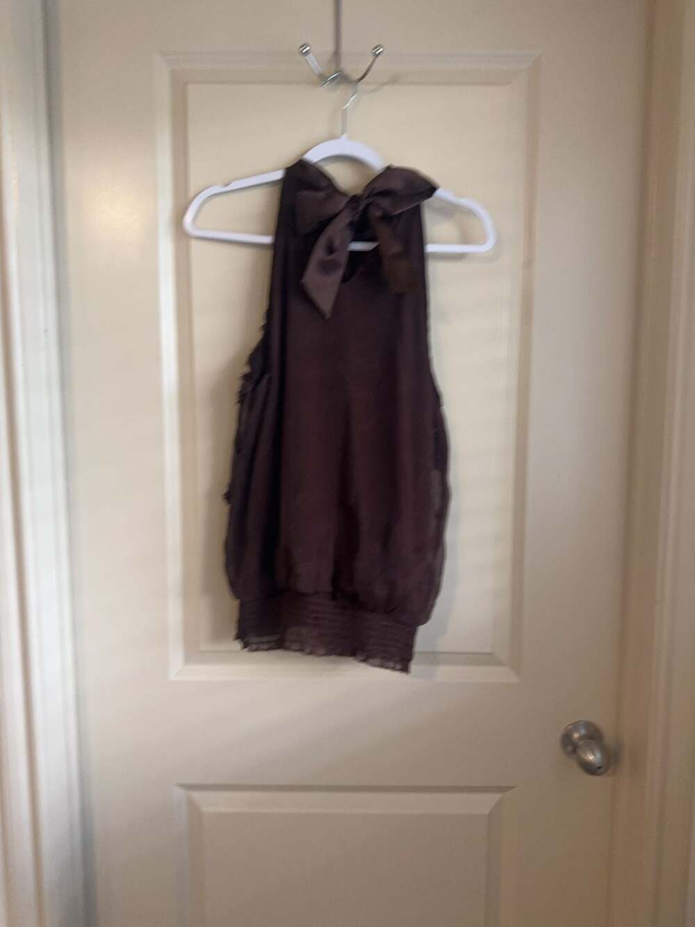 Heart Soul Brown Floral Applique Halter Top Size XL - Picture 4 of 6